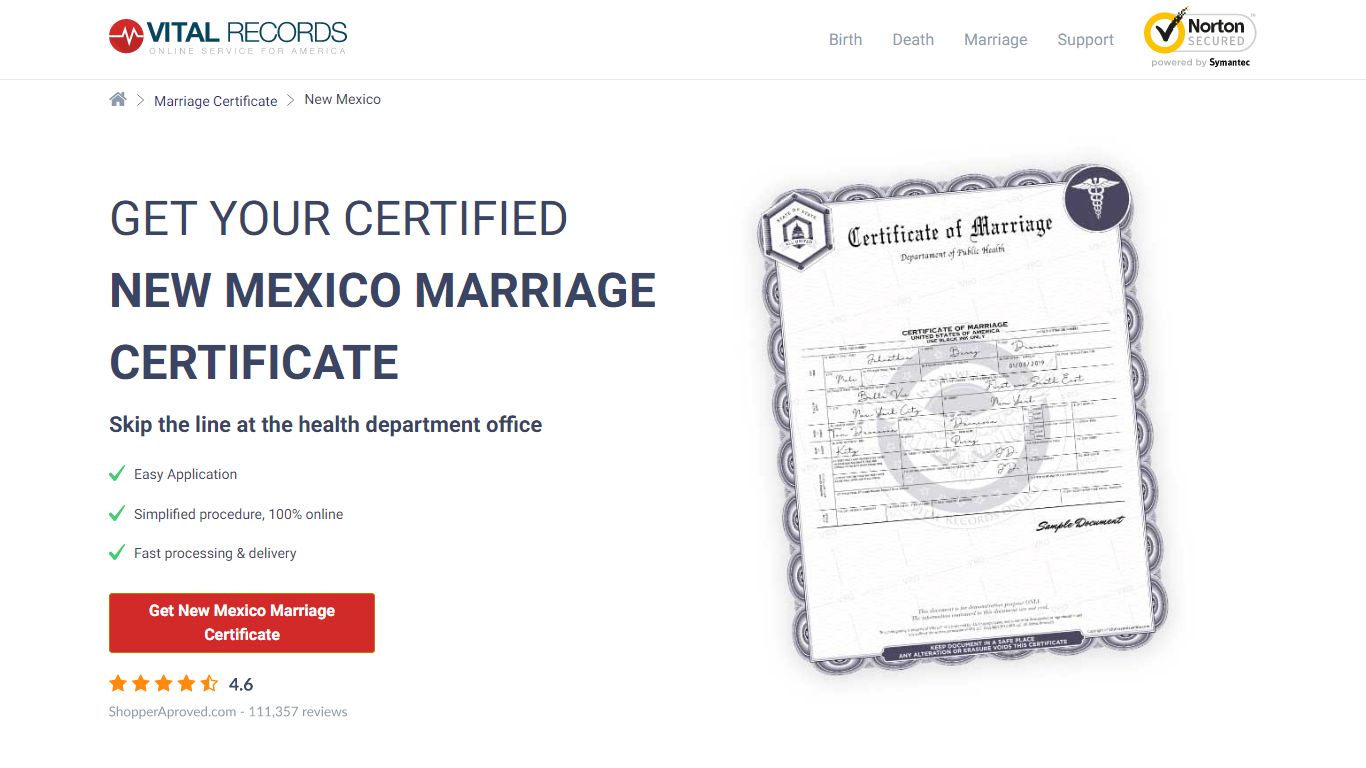 Official New Mexico Marriage Certificate | Get Your ...